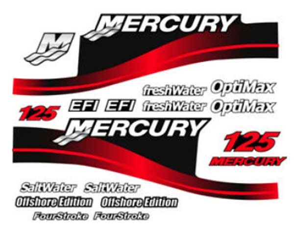 Mercury outboard 125 EFI decals