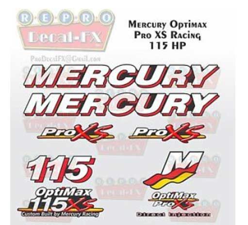 Mercury Pro XS 115 decals